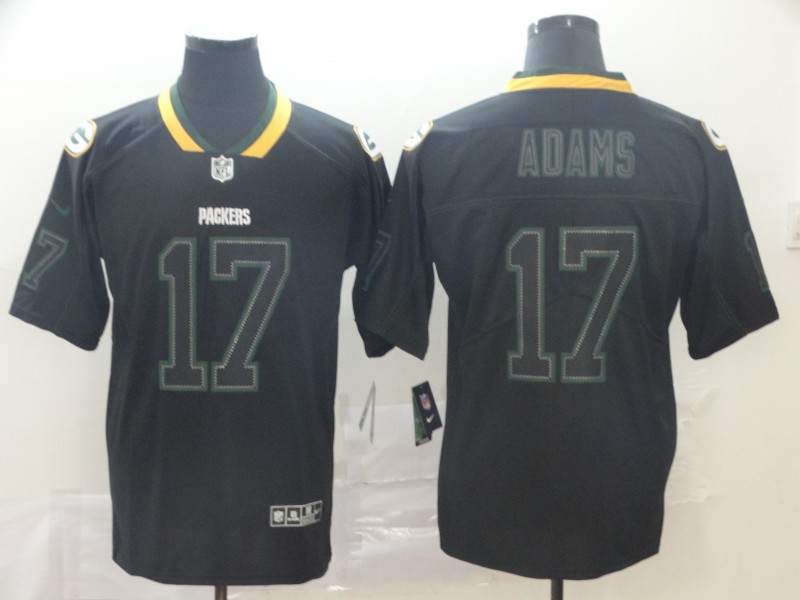 Men's Green Bay Packers Davante Adams #17 Black Authentic Jersey